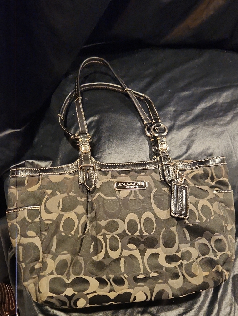 Vintage Coach gallery optic signature metallic tote